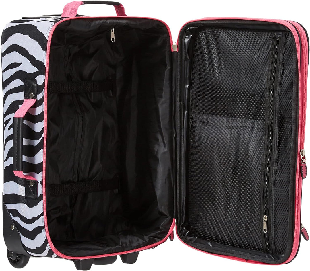 Rockland Fashion Softside Gepäck-Set, aufrecht stehend, pink Zebra, Einheitsgrösse, Fashion Softside