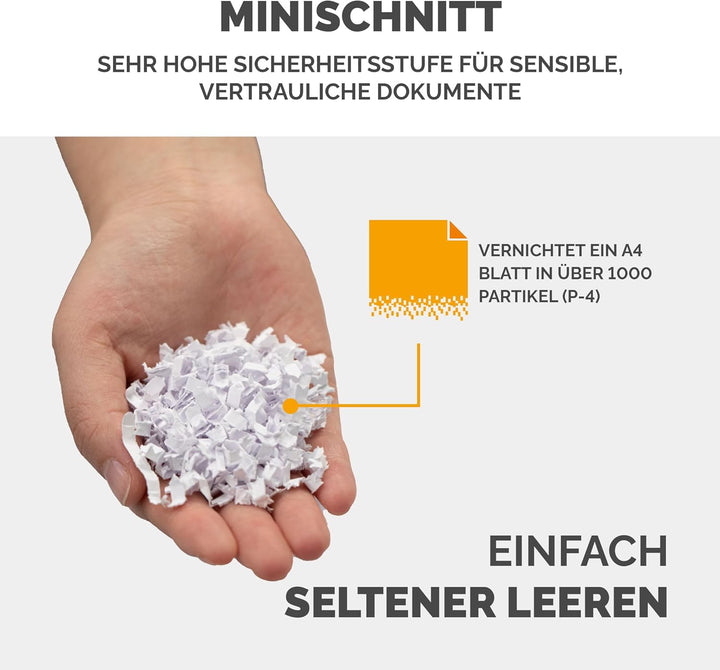 Fellowes Minicut Aktenvernichter 6 Blatt (P4), Papierschredder für Zuhause und Homeoffice, Powershre