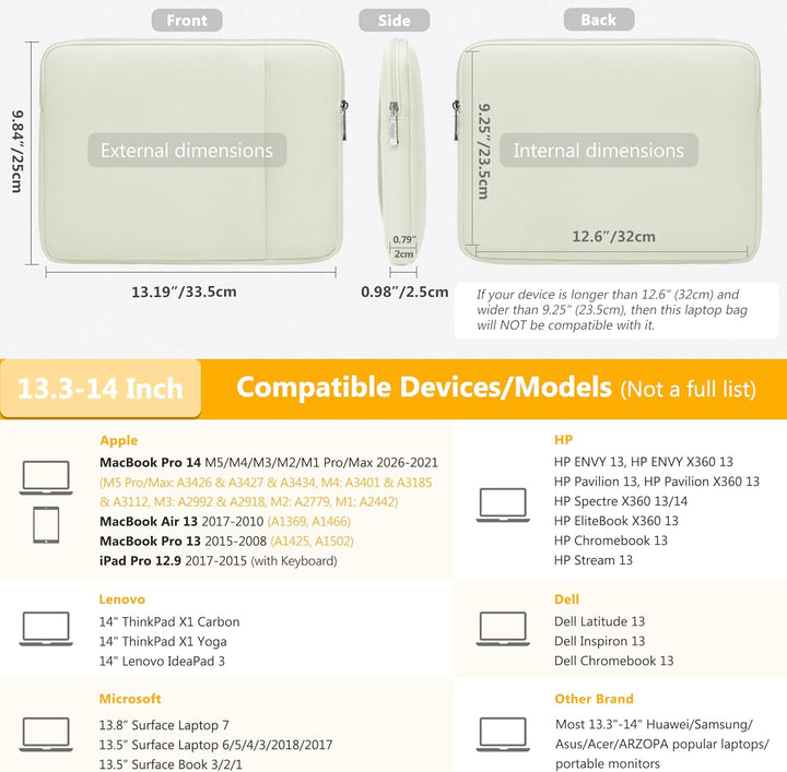 HYZUO 13,3-14 Zoll Laptop Tasche Set für MacBook Pro 14 M3/M2/M1 Pro/Max 2024-2021, MacBook Air/Pro
