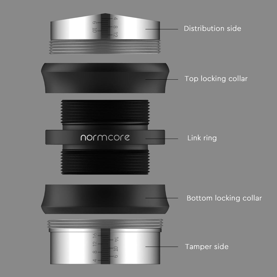 Normcore 58,5 mm Kaffee Distributor mit Tamper | 2 in 1 Kaffee Verteiler und Tamper | 2 in 1 Levelli