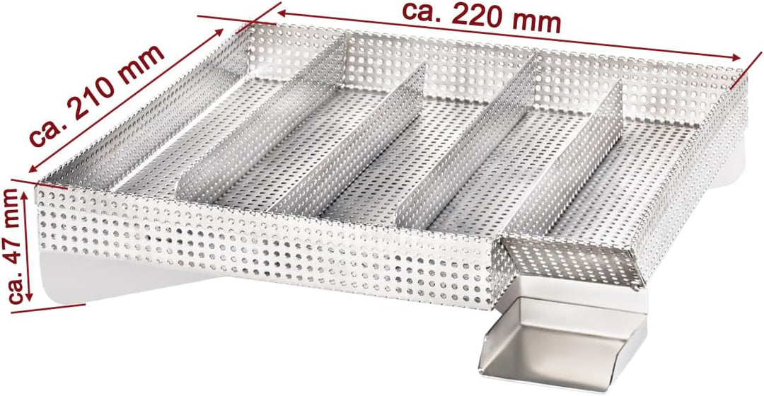 Beeketal 'Smoke XXL' Sparbrand Kaltraucherzeuger aus V4A Edelstahl mit 5 Kammern (L/B/H) ca. 205 x 2