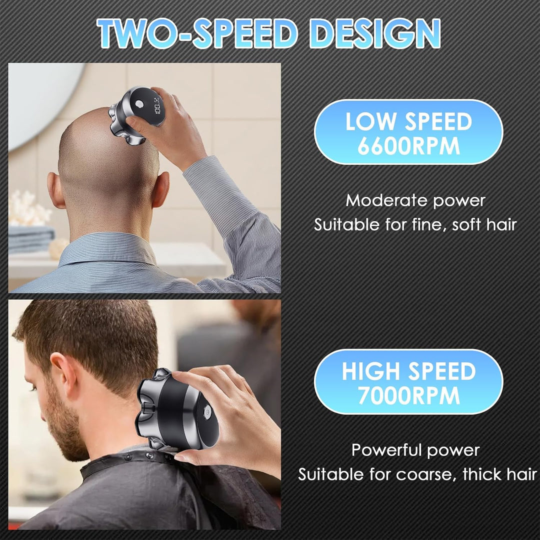 7D Glatzen Rasierer Herren,Magnetische Schwebender Kopf&amp;LEDAnzeige | Wasserdicht Elektrischer Rasier