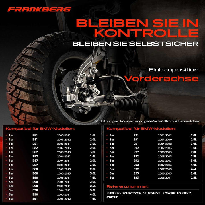 Frankberg 2x Querlenker Sazt Vorderachse Kompatibel mit 1er E81 E87 1.6L-3.0L 2004-2012 3er E90 E92