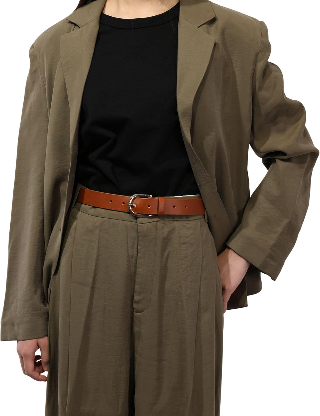 FASHIONGEN - Damengürtel aus pflanzlich gegerbtem Vollnarbenleder, 3 cm breiter ledergürtel, Damengü