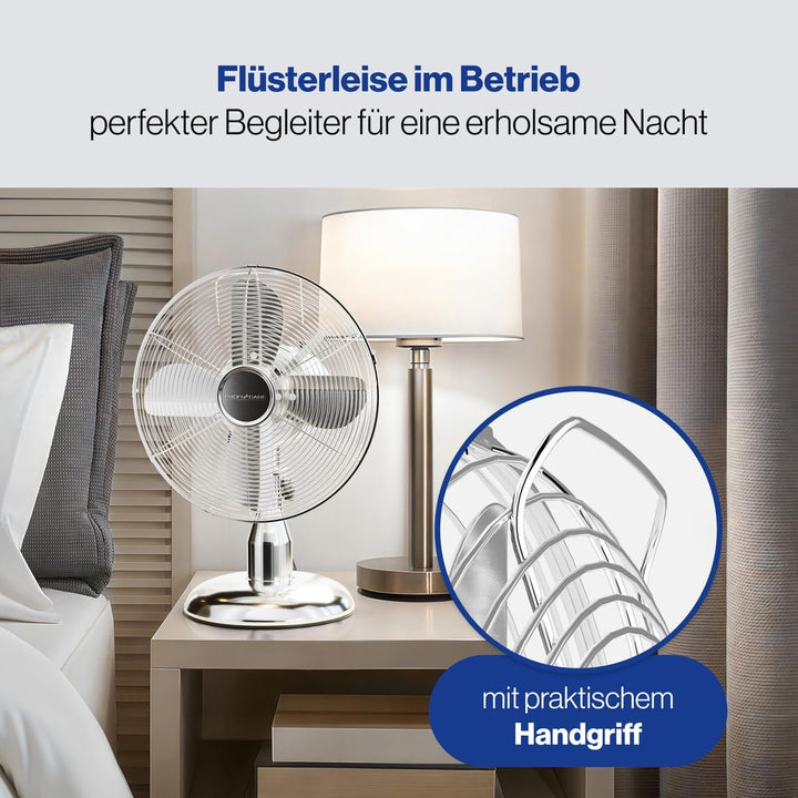 ProfiCare® Ventilator mit Schwenkfunktion | Ventilator leise 3 Stufen | Ø 25 cm | Tischventilator 30