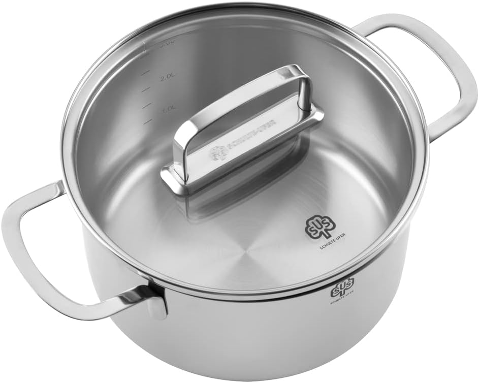 Schulte-Ufer Topfset Industar, 4tlg, Edelstahl, inkl. Testsieger Bratpfanne Industar DIAMAS-Pro (163