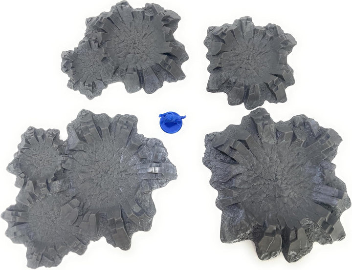 Set mit 4 Kratern für Wargames, 28 mm, Science-Fiction-Szenografie, Fantasie, futuristisch