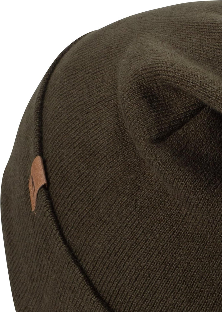 camel active Damen Strickmütze aus reiner Baumwolle Einheitsgrösse Dunkel khaki, Einheitsgrösse Dunk