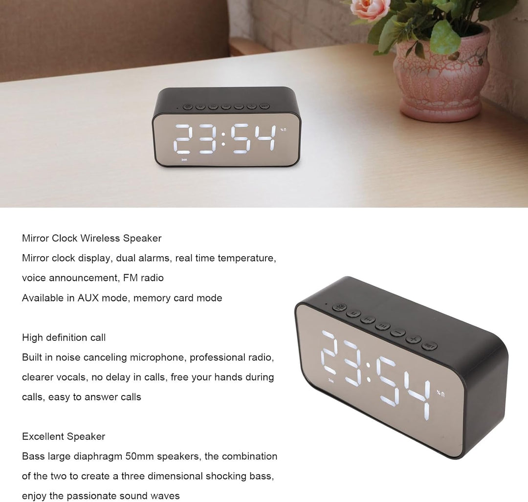 Digitaler Wecker Mit Bluetooth-Lautsprecher, Wecker, Radiowecker Für Schlafzimmer, Stereo-Sound, Ger