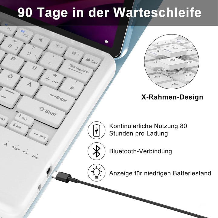 IVEOPPE Tastatur für Tab P12, Hülle mit Tastatur für P12 12.7" 2023, Magnetische Kabelloser Bluetoot