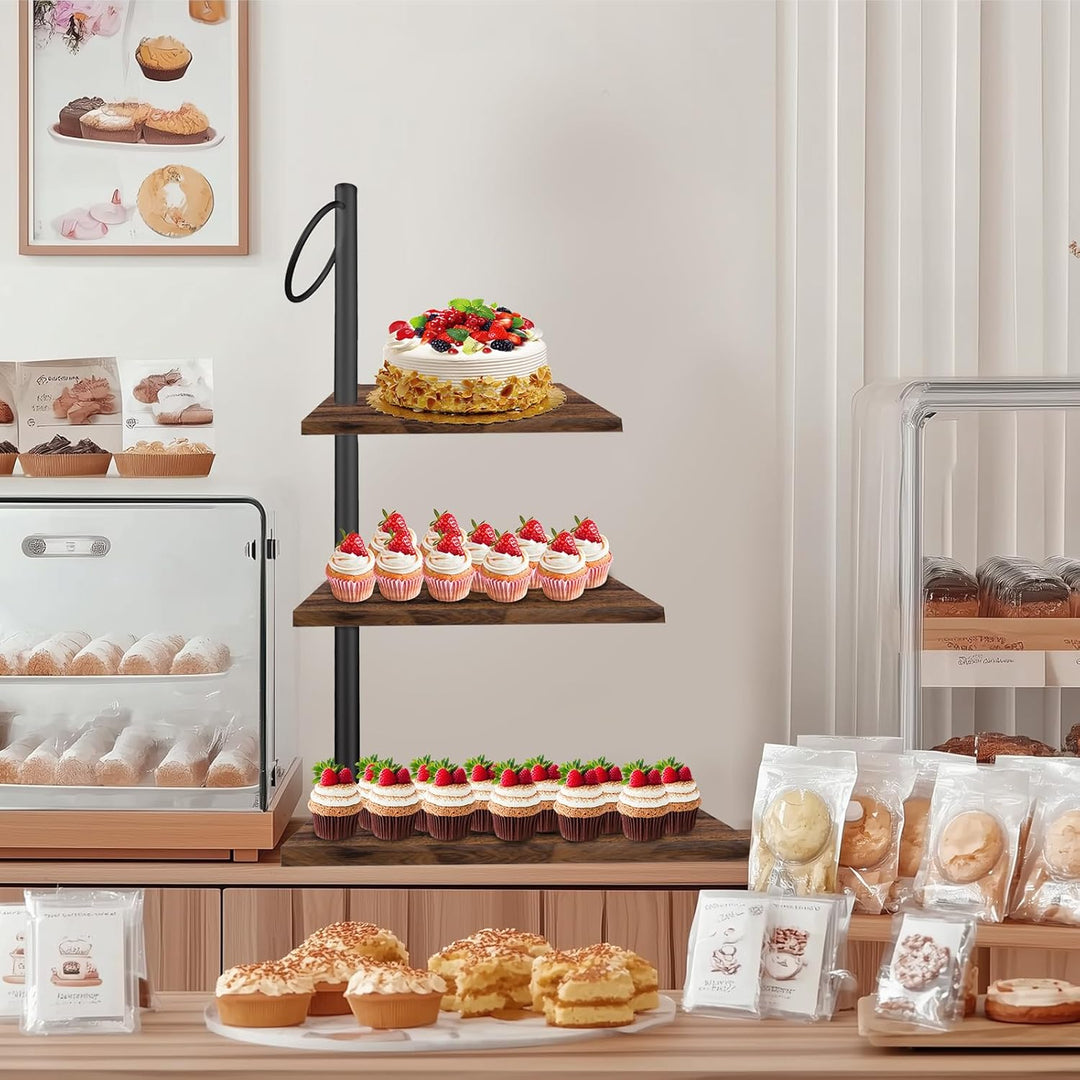 Kuchen und Cupcake Ständer aus Holz, Etagere für Desserts, Donuts, Kekse, Macarons, Obst, Hochzeit G