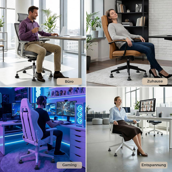 Sytopia 5 Stück Bodengleiter 2 Zoll, Höhe 6,5cm, mit Filzpads, Ersatz für Bürostuhl Rollen, Stuhlgle