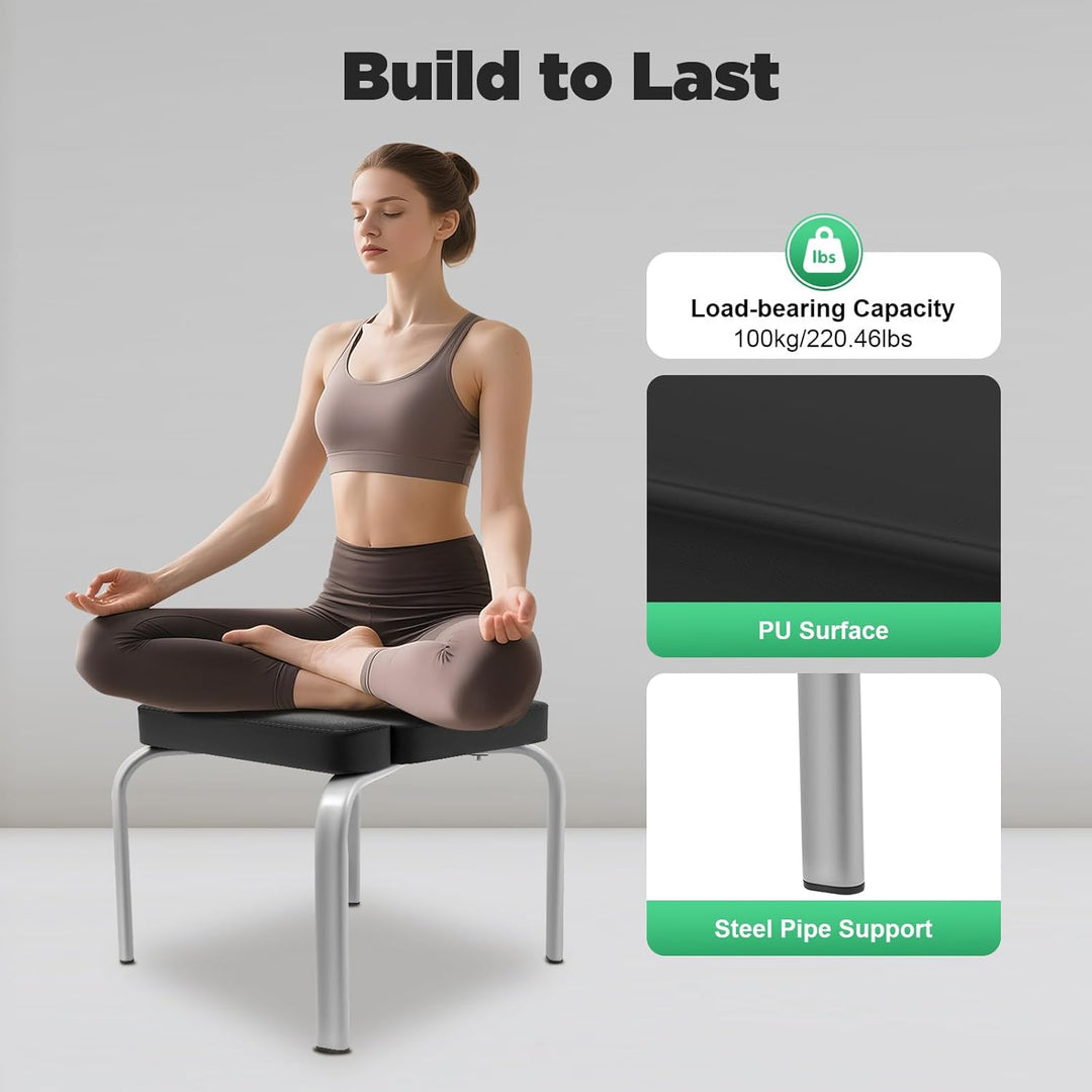 Yoga Hocker Kopfstandhocker Kopfstand Yoga Stuhl Fitness Bench Schwarz,Yoga Bank für Fitnessstudio,A