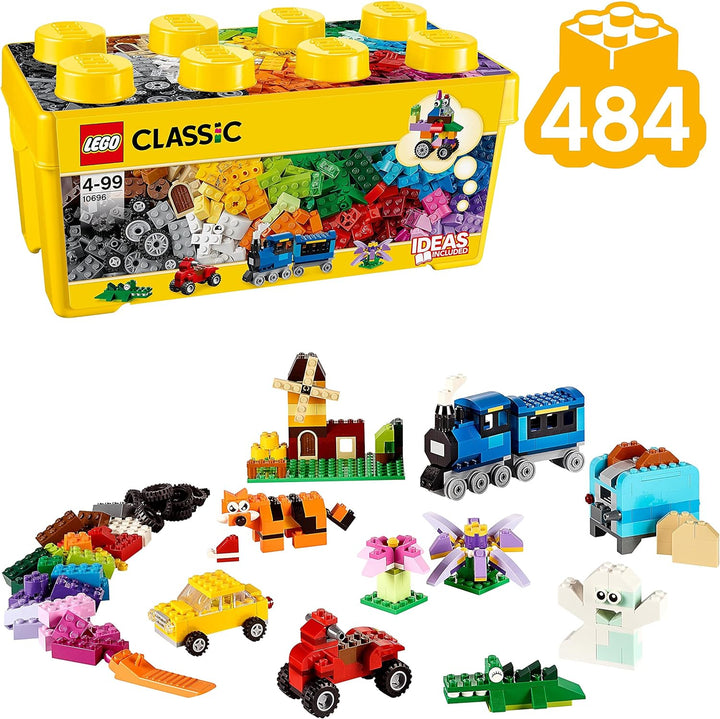 LEGO Classic Mittelgrosse Bausteine-Box, Konstruktionsspielzeug & Classic Weisse Bauplatte, quadrati