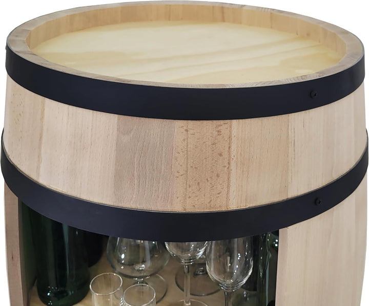 Kommode Vintage - Industriestil Fassbar 82cm- Whisky Bar 80cm - Holzfass - Sideboard Vintage- Wein T
