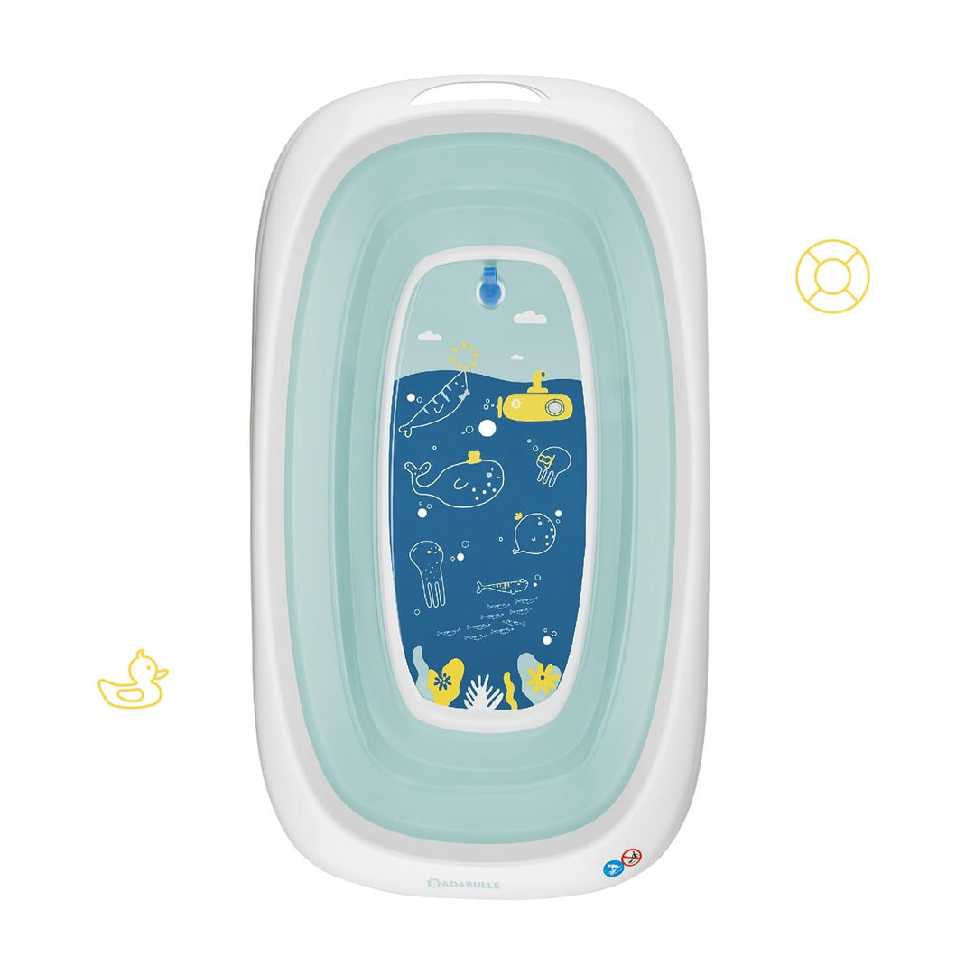 Badabulle Faltbare Babybadewanne - Ultrakompakt - 35L - Rutschfeste Füsse - Abflussstopfen & Tempera