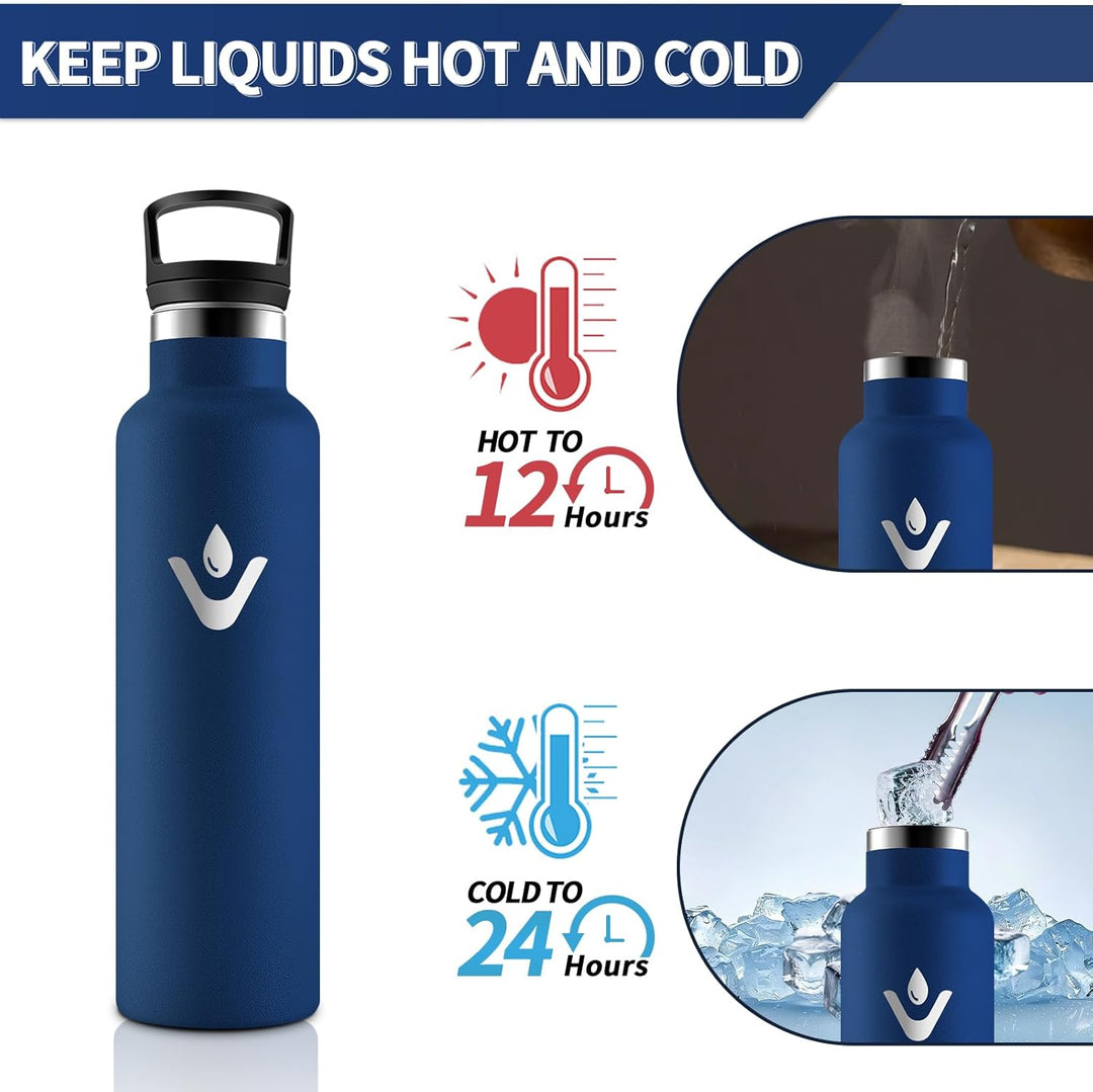 HoneyHolly Trinkflasche Edelstahl, 750 ML BPA-Frei, Thermosflasche, Auslaufsichere Isolierflasche Do