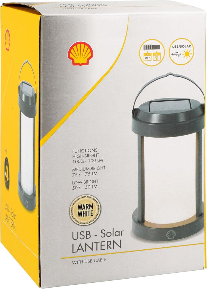 Shell Solar Campinglampe - wiederaufladbare LED - 100 Lumen - IP64 wasserdicht - tragbare Campinglam