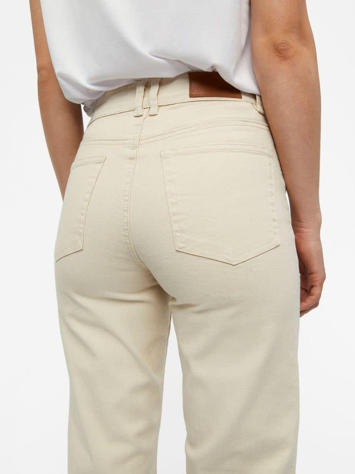 Object Female Wide Fit Jeans Twill- XS Sandshell, XS Sandshell