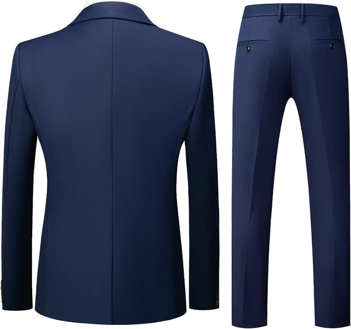 KUDORO Herren Anzüge 3-teilig Slim Fit Eine Knöpfe für Hochzeit Business Herrenanzug Sakko Weste Hos
