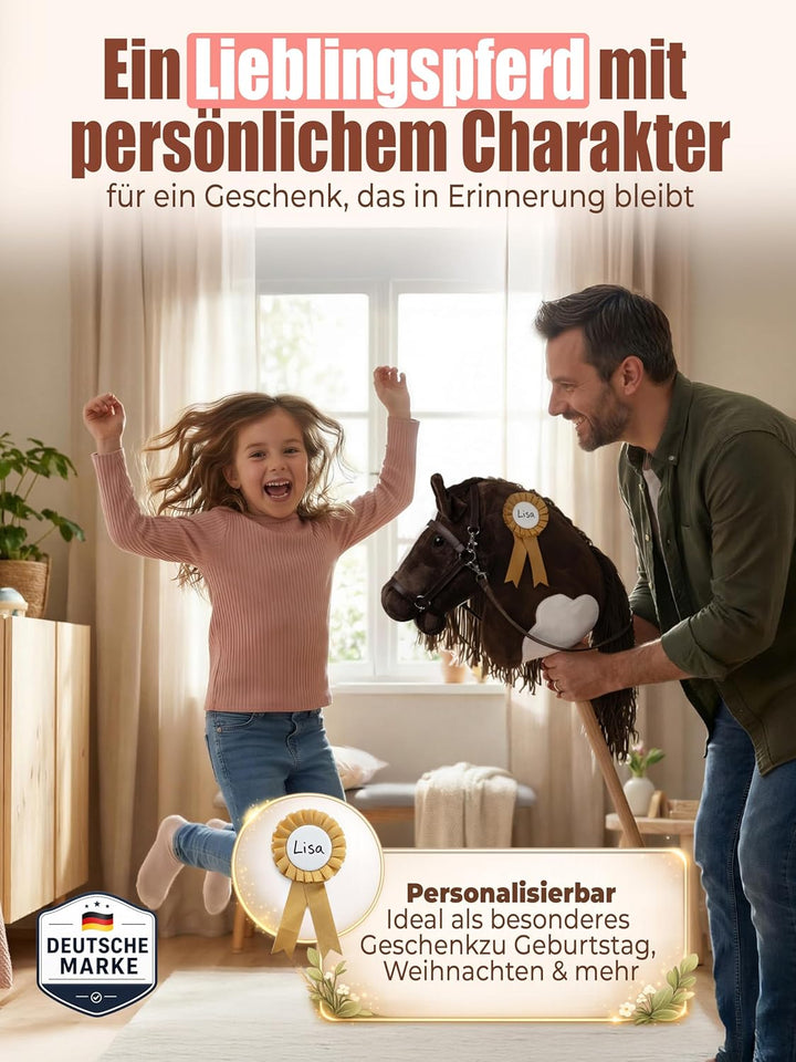 Hobby Horse Steckenpferd – Handgefertigtes Stockpferd für Kinder 4–12Jahre - Realistisches Hobby Hor