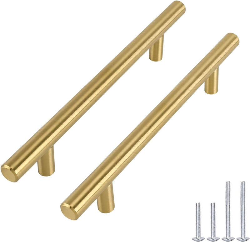 goldenwarm 15 Stück Möbelgriffe 128mm Lochabstand Gold Schrankgriffe Gold Türgriffe Gold -LS201GD128