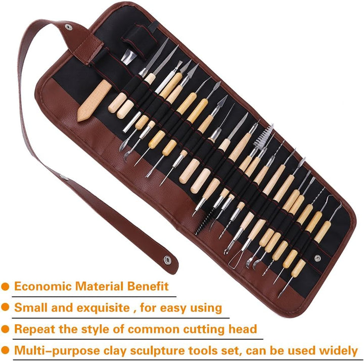 22pcs Keramik Carving Tool Set aus Holz Metall Ton Skulptur Moulding Tools Carving Tool Kit,Töpferwe