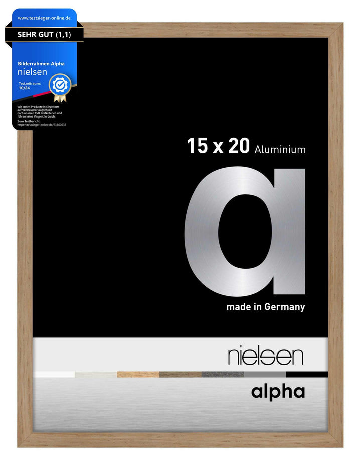 nielsen Aluminium Bilderrahmen Alpha, 15x20 cm, Eiche Eiche 15 x 20 cm, Eiche 15 x 20 cm