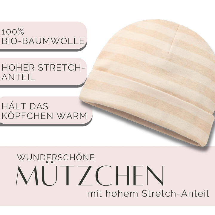 LILEJO Geschenk zur Geburt - Baby Geschenk für Mädchen und Junge - Mütze/Halstuch/Socken mit Grusska