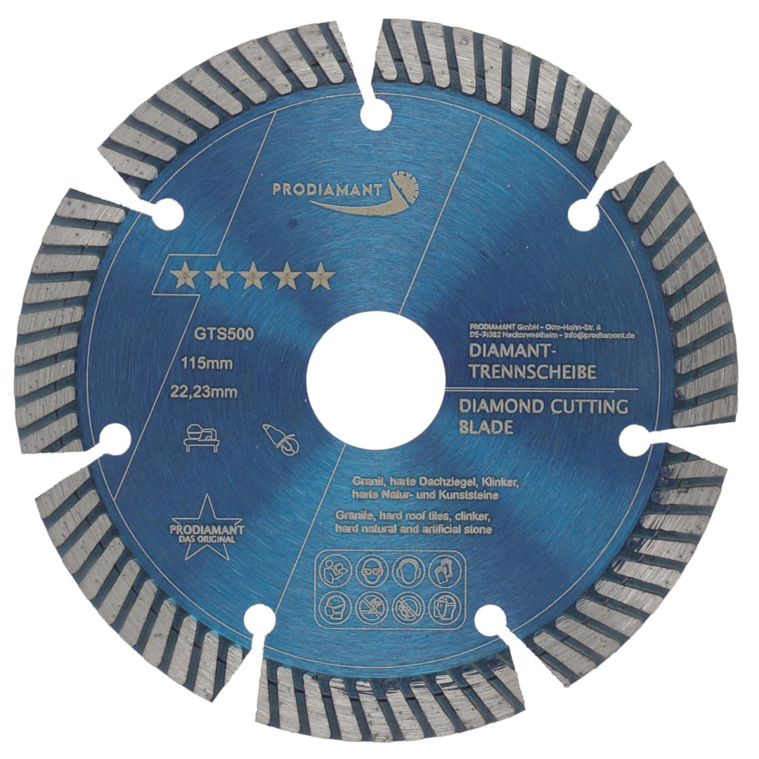 PRODIAMANT Fastcut Highspeed Diamant-Trennscheibe 115 mm x 22,23 mm für sehr harte Baustoffe wie Kal