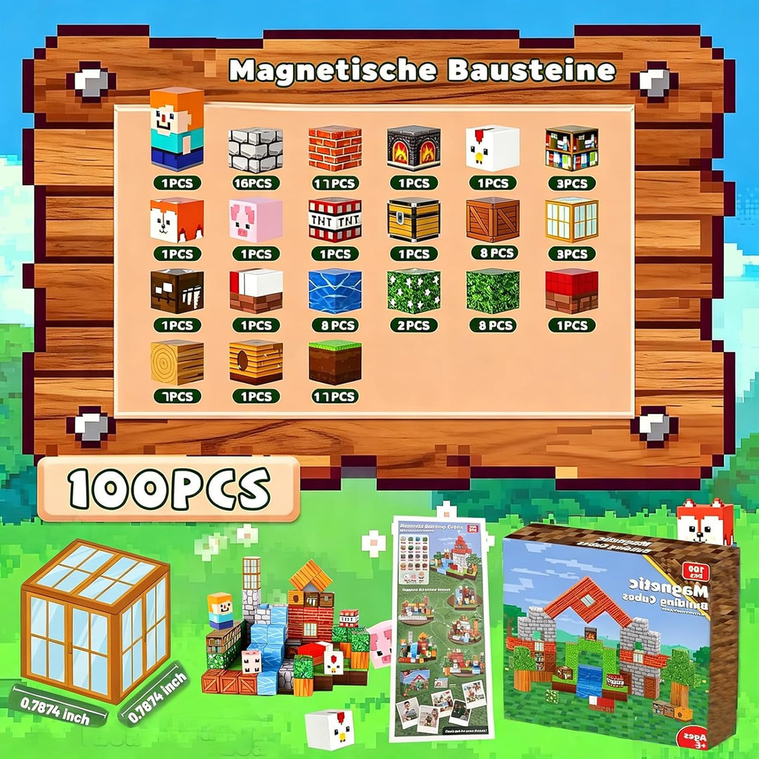 Magnetische Bausteine,Magnetbausteine Magnetspielzeug,Magnetische Bauwelt Spielzeug Magnetblöcke für
