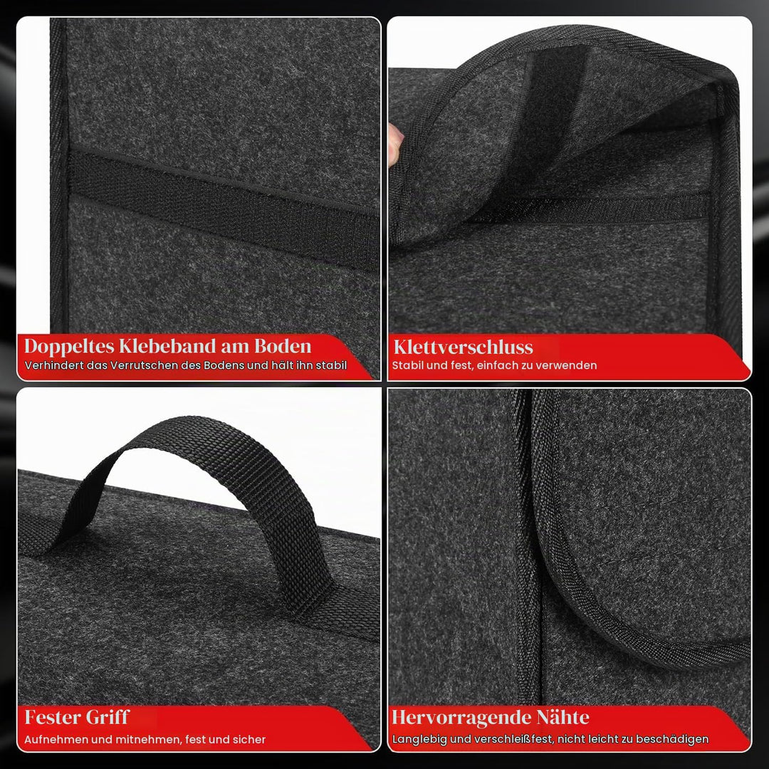 2 Stück Auto Organizer Toolbag, Kofferraum Organizer aus Filz mit Klett Fixierung, Auto Zubehör für