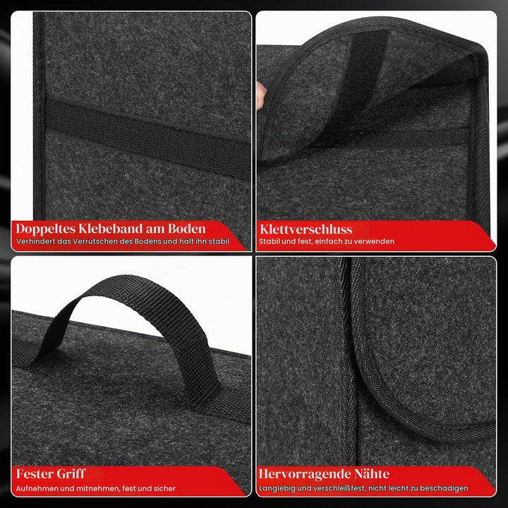 2 Stück Auto Organizer Toolbag, Kofferraum Organizer aus Filz mit Klett Fixierung, Auto Zubehör für