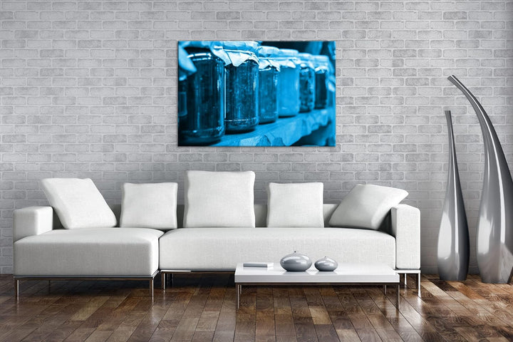 deyoli Eingelegte Früchte Format 80x60 Effekt: Monocrome Blau als Leinwandbild, Motiv fertig gerahmt