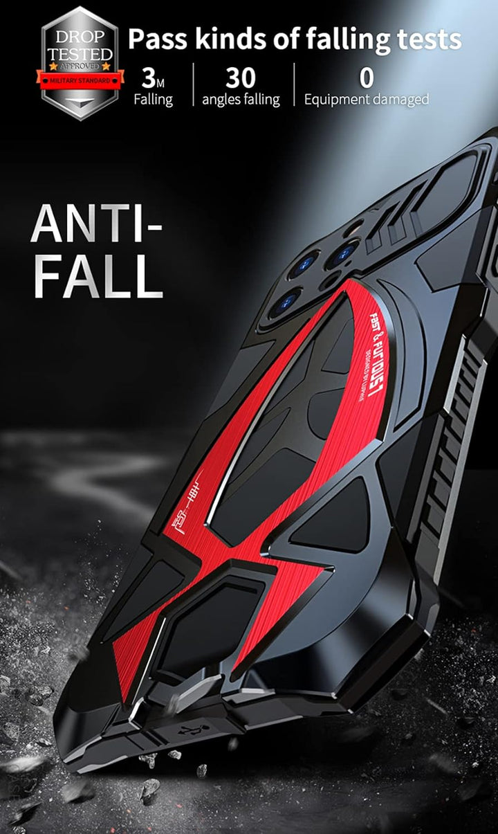 CeeEee kompatibel mit iPhone 13 Pro Max 2021 Outdoor Schutzhülle Cover Integrierte Stossfeste Metall