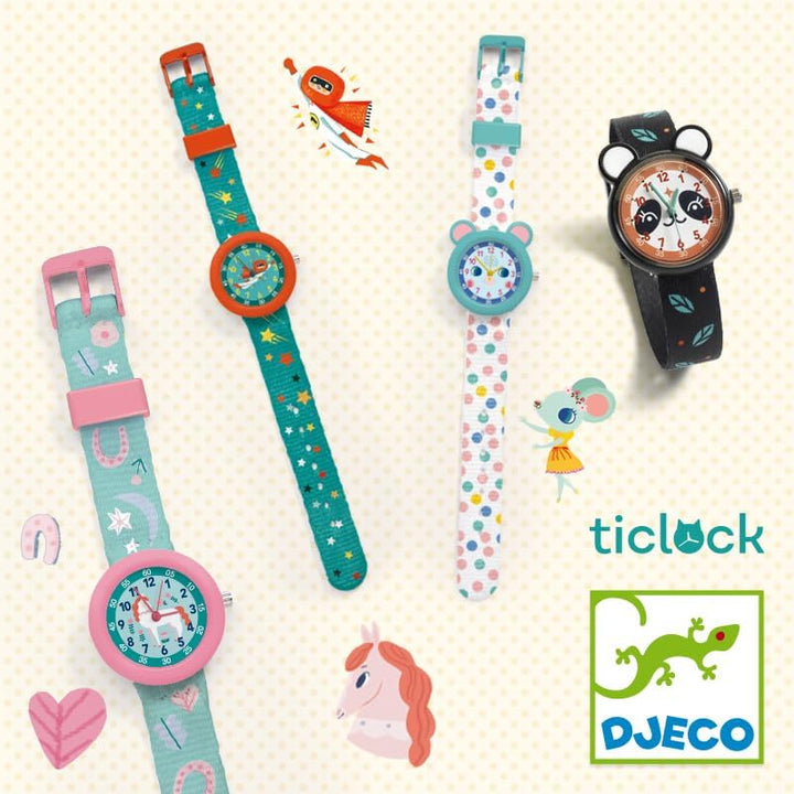 DJECO LBR Panda 50428 Lernuhren, Mehrfarbig