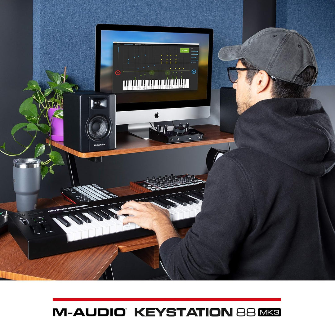 M-Audio Keystation 88 MK3 – MIDI Keyboard Controller mit 88 halbgewichteten Tasten für die Kontrolle