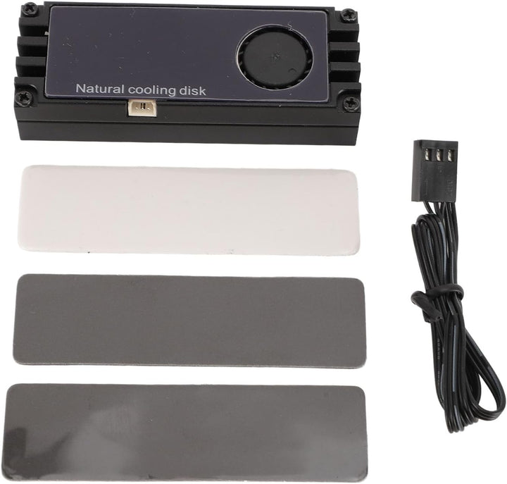 VBESTLIFE NVMe M.2-Lüfter, NVMe M.2-Kühlkörper aus Aluminium mit Temperaturanzeige, SSD-Lüfter, Leis