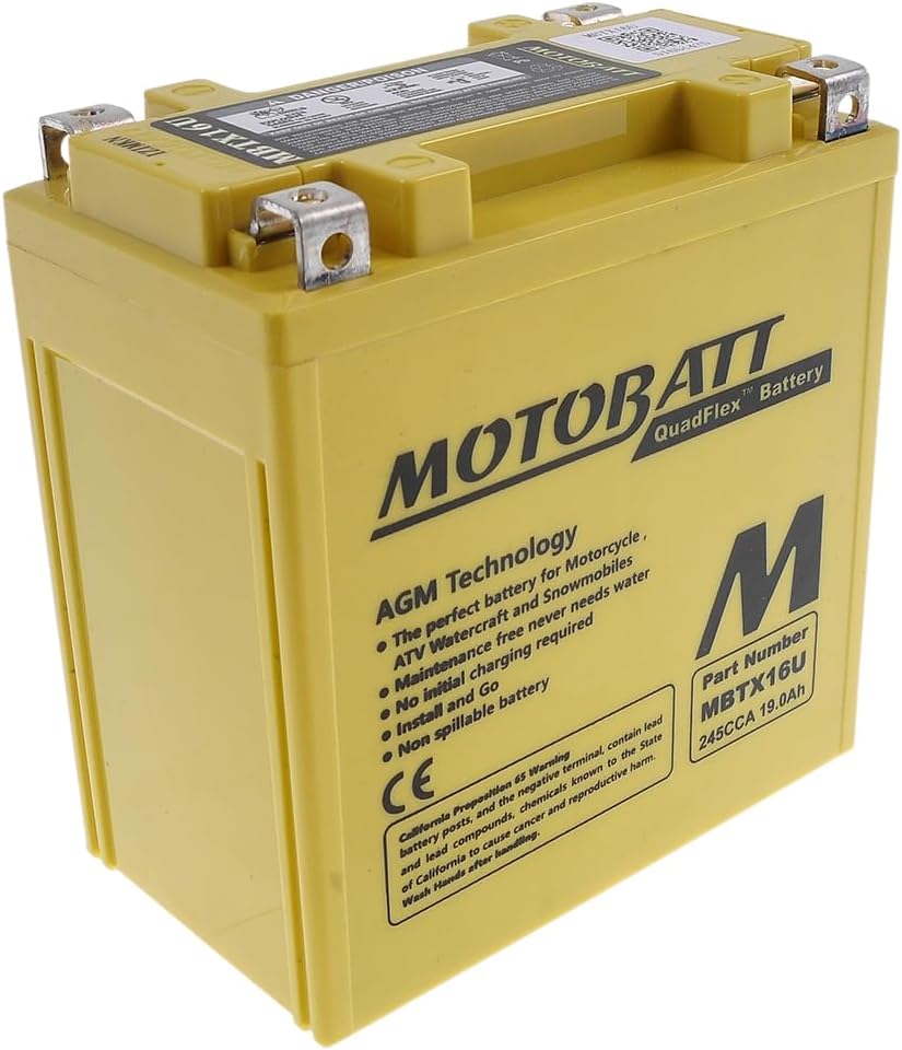 MOTOBATT Batterie MBTX16U, 4â Pin 12Â V 19â AH 151 x 87 x 161â mm