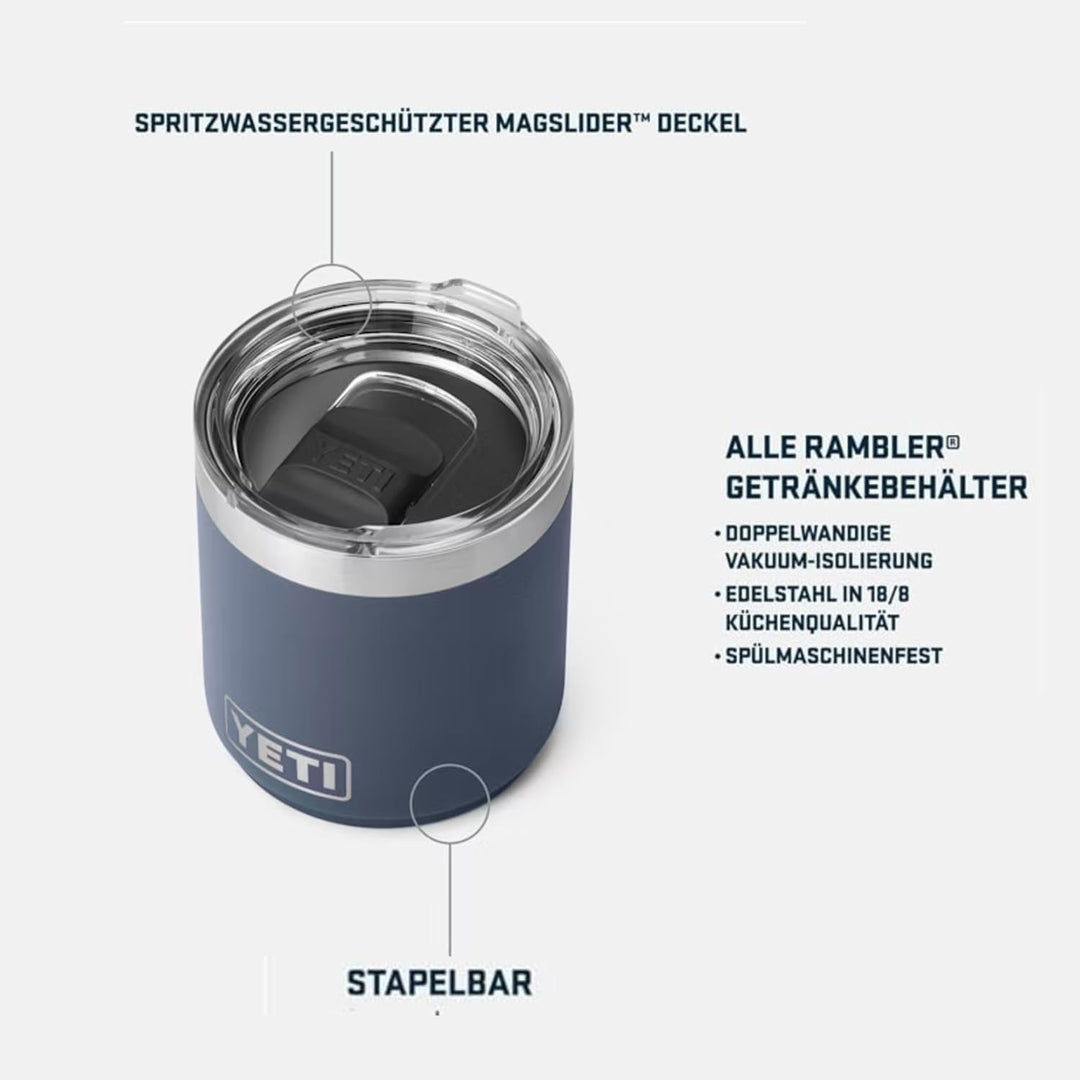 YETI Rambler Stapelbares Lowball Mit MagSlider Deckel, Navy, 10 oz (295 ml), Navy