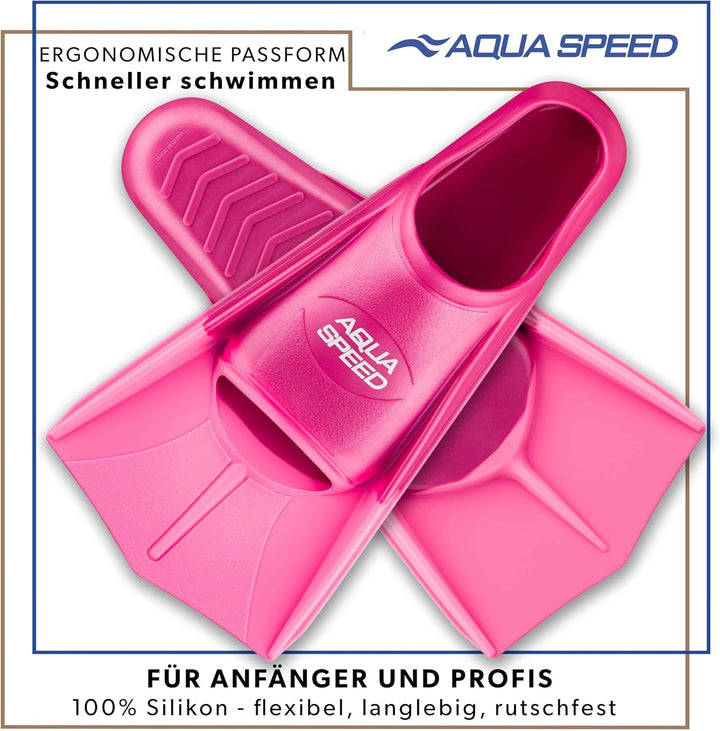 Aqua Speed Kurze Schwimmflossen für Erwachsene und Kinder I HIGH TECH | weiche Trainingsflossen I le