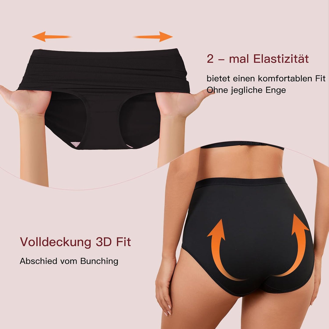 MEIDAYAI Unterhosen Damen, 8er Pack Stretch Baumwolle Hohe Taille Slips Damen Atmungsaktiv Panties W
