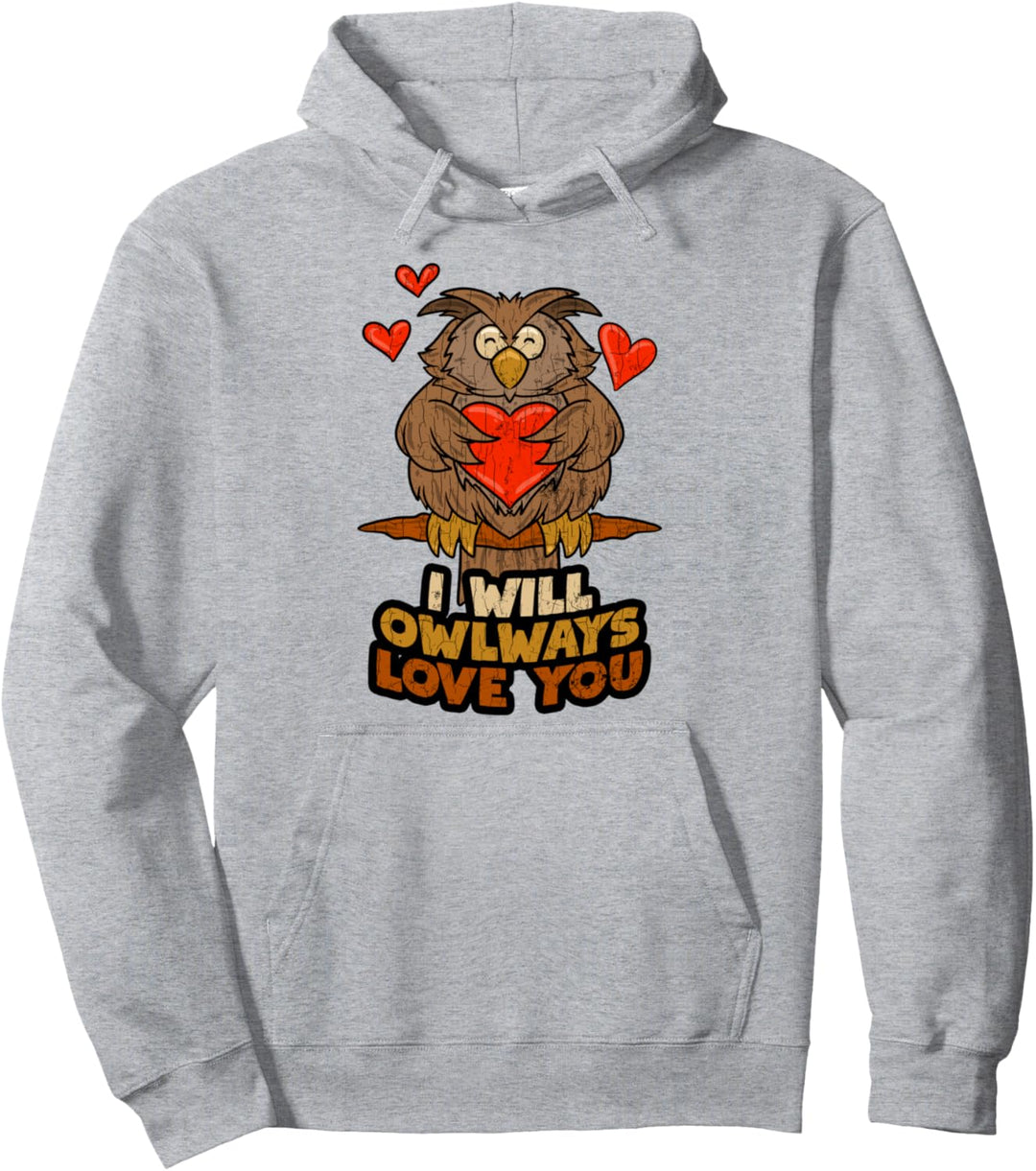 Lustiges Süsses Eulen Design für Ihn Sie Valentinstag Pullover Hoodie