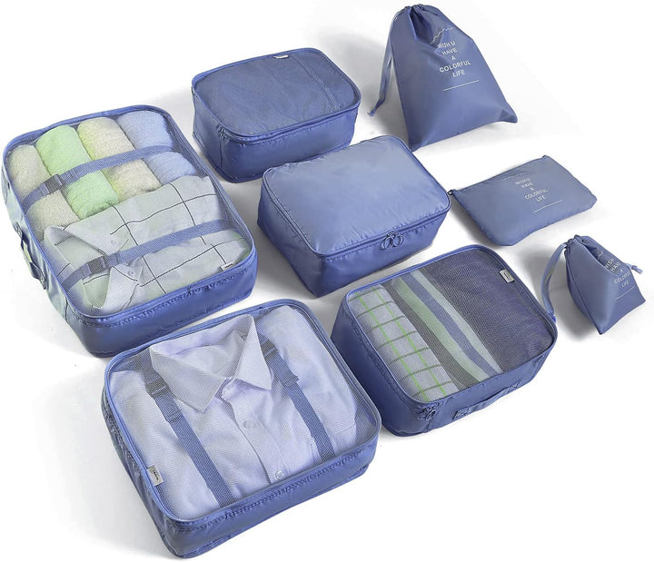 BillyBath Koffer Organizer set (8 teilig, Beige) & Organizer set, Packing Cubes Kleidertaschen Schuh