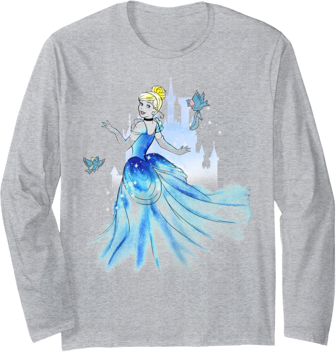 Disney Cinderella Watercolor Sketch Portrait Langarmshirt