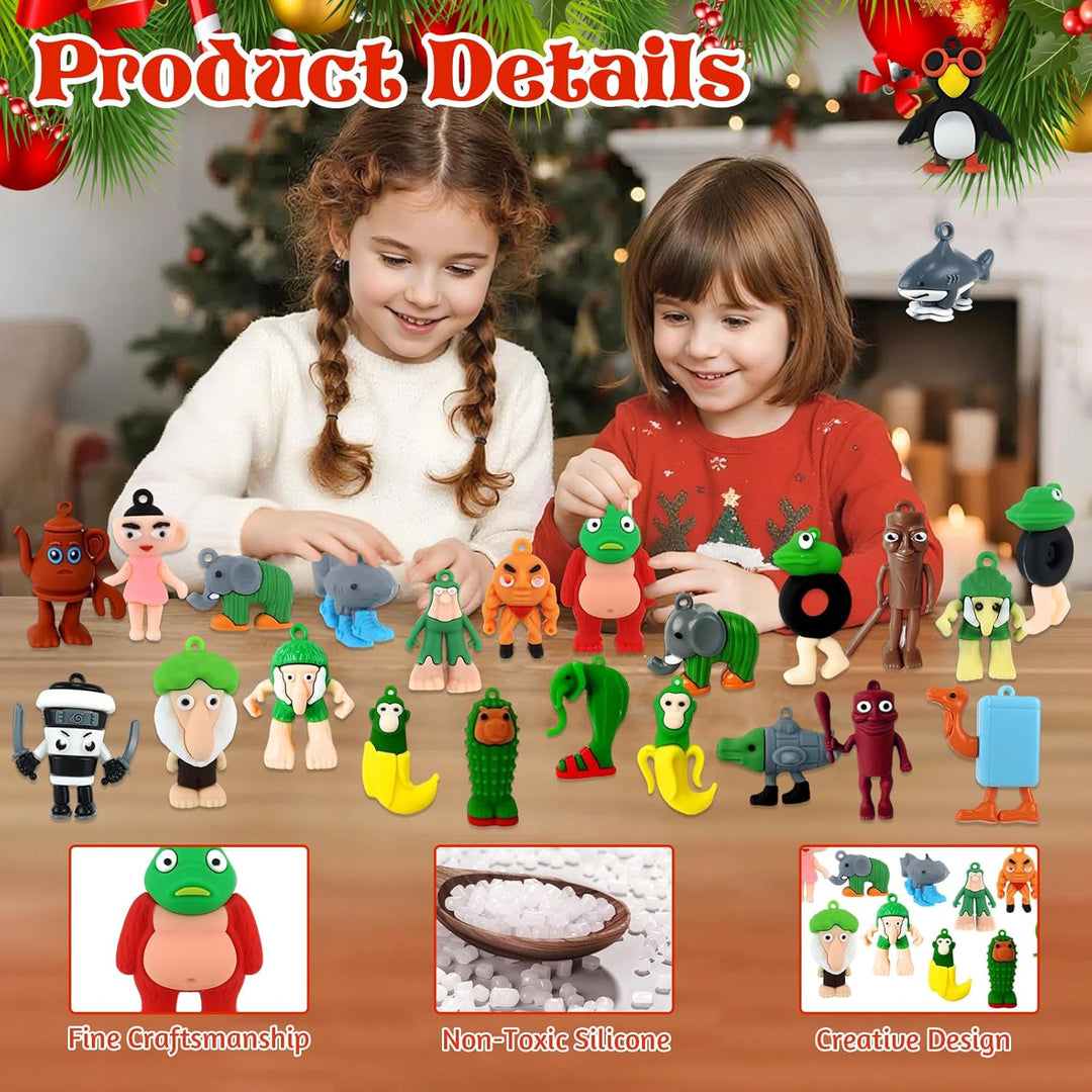 24 Stück Italian Brainrot Adventskalender 2025, Tung Tung Tung Sahur Adventskalender Italian Brainro