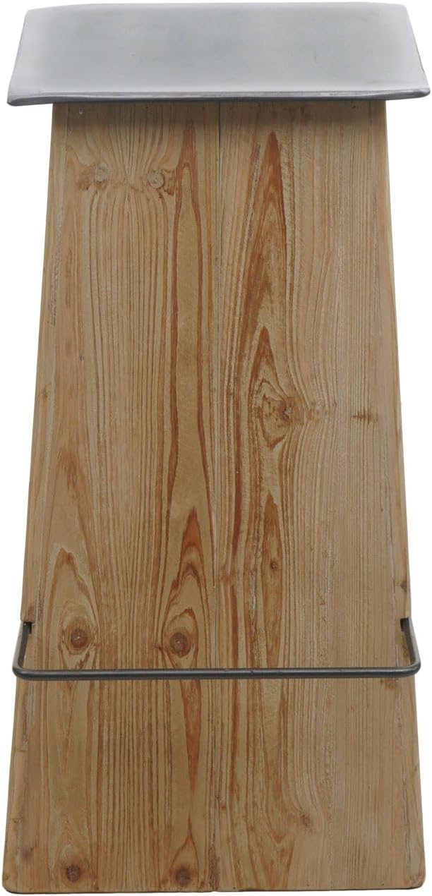 Barhocker HWC-L76, Barstuhl Tresenhocker, Industrial Massiv-Holz MVG-Zertifiziert, Natur mit Metall-