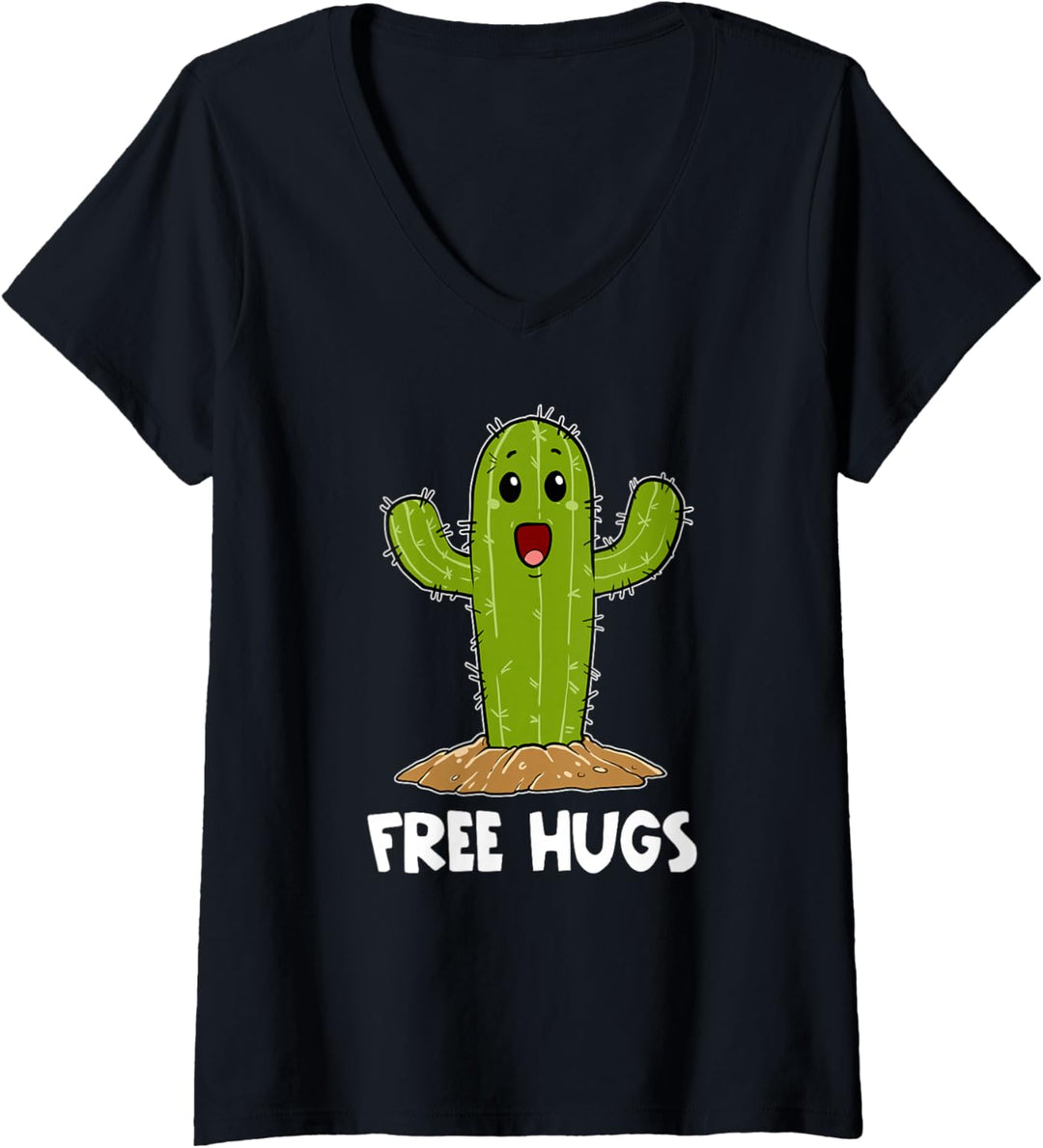 Damen Kaktee Umarme Mich Kostenlos Herz Kaktus Herzchen Liebe T-Shirt mit V-Ausschnitt