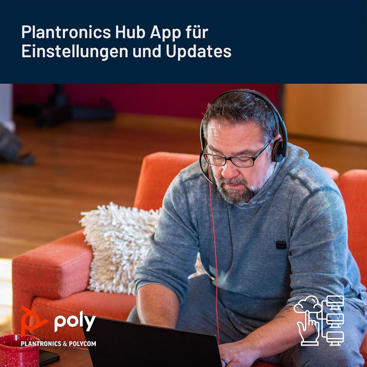Plantronics – Blackwire 3220, kabelgebundenes Headset – Zwei-Ohr-Headset (Stereo) mit Mikrofonarm –