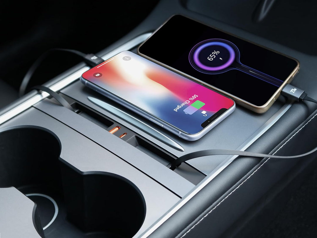 USB-Hub-Ladegerät für Tesla Model 3 2021-2023 & Model Y 2021-2024 mit Zwei 27W Type-C Schnelles Aufl